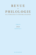 Revue de philologie, de littérature et d'histoire anciennes, v. 98-1